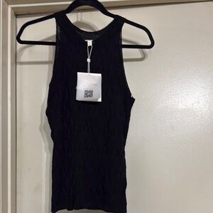 Adrienne Landau Black Sleeveless Knit Top